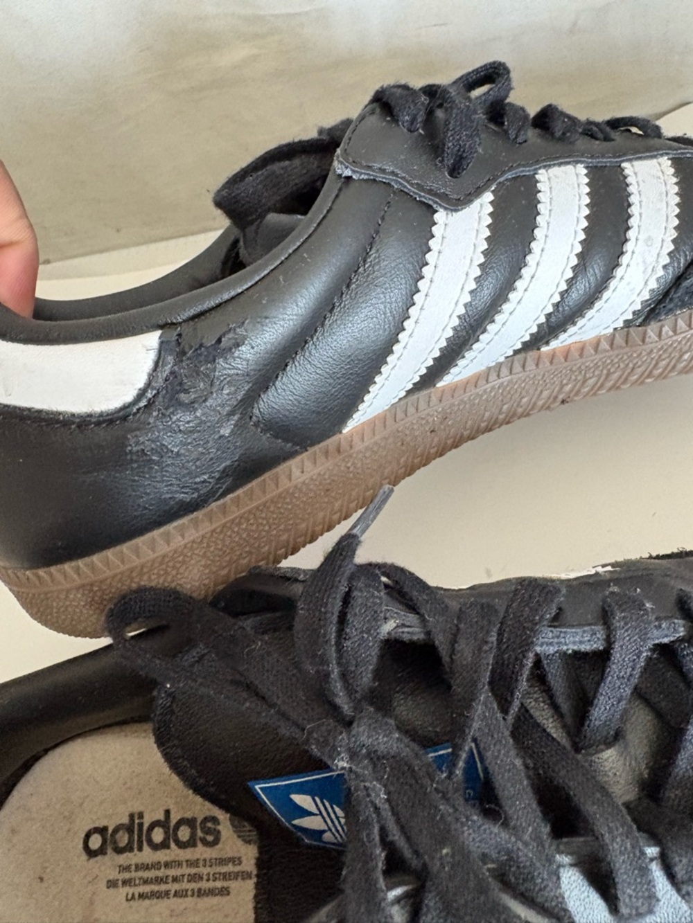 Adidas Black Samba Sneakers with White Stripes 5.5 - Picture 4 of 8